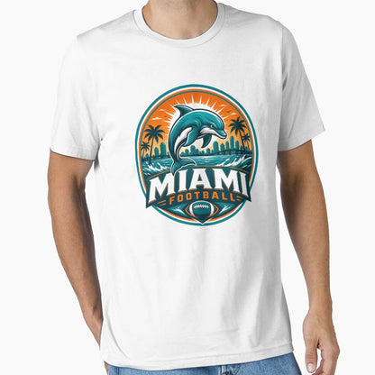Miami Football Coastal Sports Logo T-Shirt - Novelty Apparel for Adults - T-Shirt, Sweatshirt, Hoodie