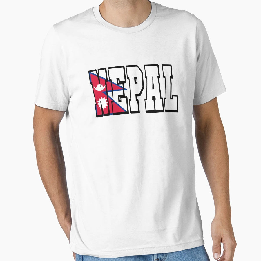 Nepal Country Flag Typography T-Shirt - Minimalist Print Unisex - T-Shirt, Sweatshirt, Hoodie