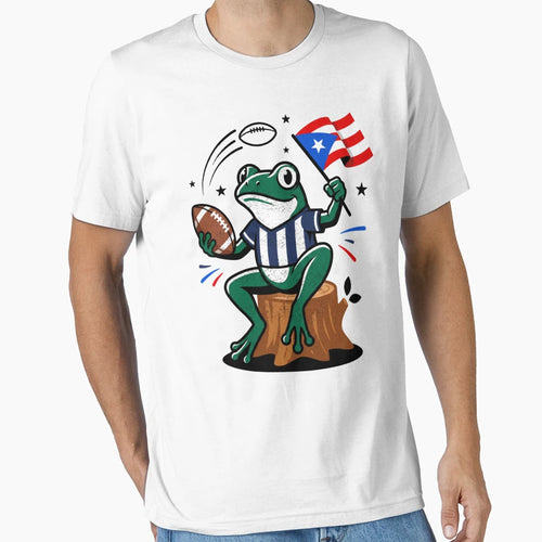 Puerto Rico Coqu Frog Football Fan T-Shirt - Aesthetic Graphic Unisex - T-Shirt, Sweatshirt, Hoodie