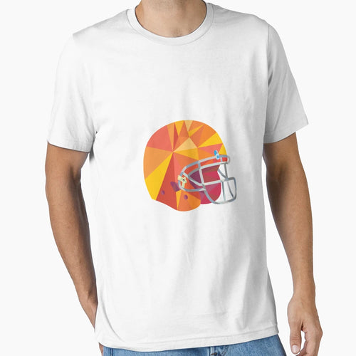 American Football Helmet Low Polygon T-Shirt - Streetwear Style for Adults - T-Shirt, Sweatshirt, Hoodie