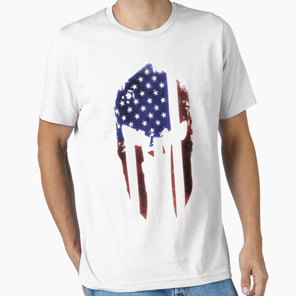 American Warrior Mask Military T-Shirt - Unique Graphic for Adults - T-Shirt, Sweatshirt, Hoodie