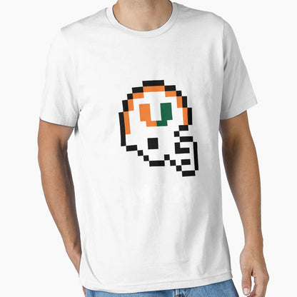 Miami Hurricanes Tecmo Super Bowl T-Shirt - Custom Art Print Men Women - T-Shirt, Sweatshirt, Hoodie