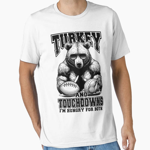 Turkey Touchdowns Funny Thanksgiving T-Shirt - Streetwear Style for Adults - T-Shirt, Sweatshirt, Hoodie