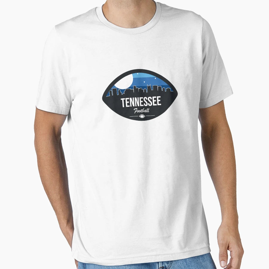 Tennessee Football Skyline Badge T-Shirt - Aesthetic Graphic Unisex - T-Shirt, Sweatshirt, Hoodie