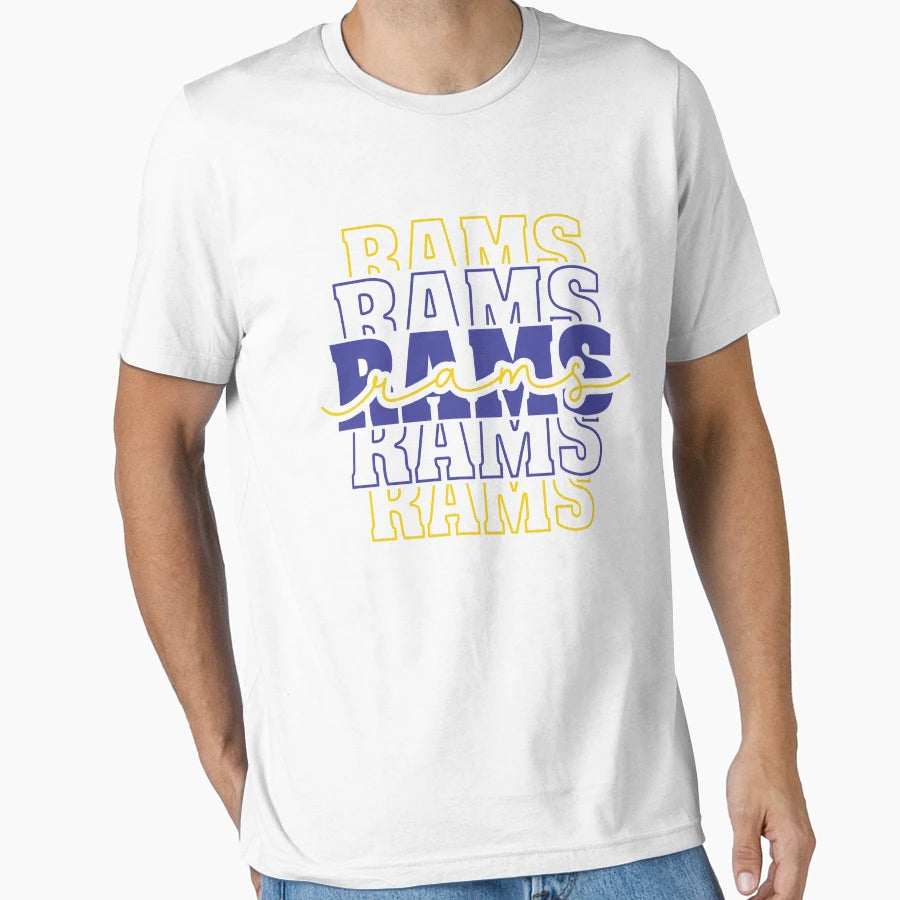 Rams Monogram American Football T-Shirt - Minimalist Print Unisex - T-Shirt, Sweatshirt, Hoodie