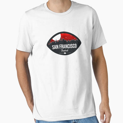 San Francisco Football Skyline Badge T-Shirt - Aesthetic Graphic Unisex - T-Shirt, Sweatshirt, Hoodie