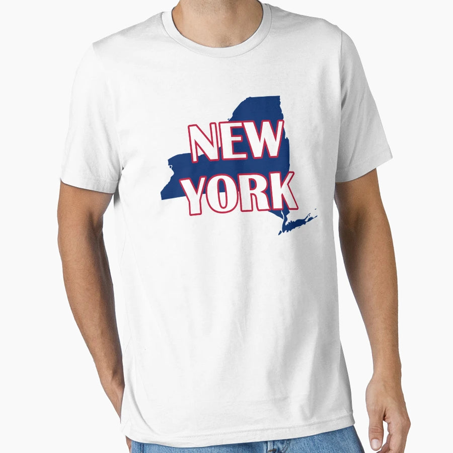 New York State Map Shape Usa Red T-Shirt - Aesthetic Graphic for Adults - T-Shirt, Sweatshirt, Hoodie