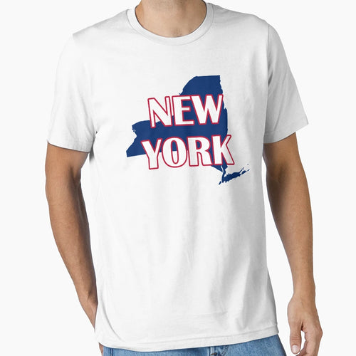 New York State Map Shape Usa Red T-Shirt - Aesthetic Graphic for Adults - T-Shirt, Sweatshirt, Hoodie