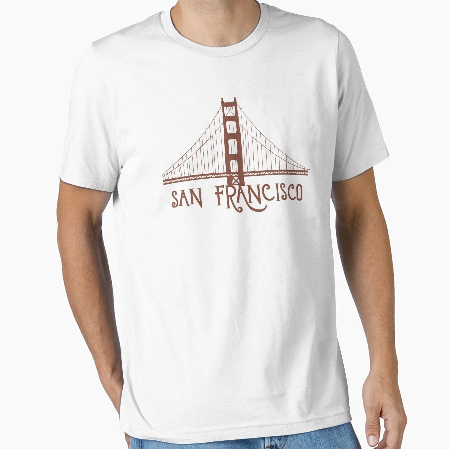 Iconic Golden Gate Bridge Illustration T-Shirt - Custom Art Print Unisex - T-Shirt, Sweatshirt, Hoodie