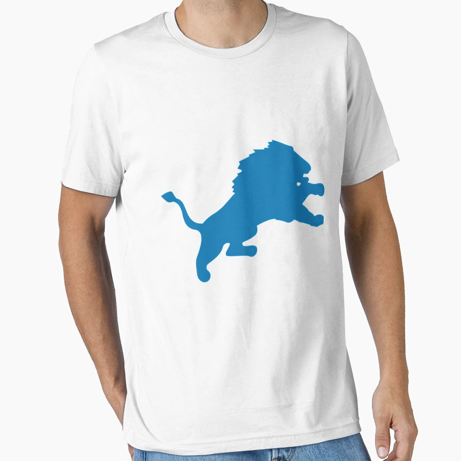 Detroit Lion Blue Leaping T-Shirt - Trendy Graphic Men Women - T-Shirt, Sweatshirt, Hoodie