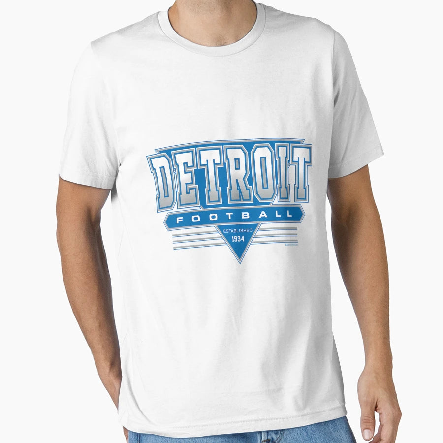 Detroit Football 90S Throwback T-Shirt - Trendy Graphic Men Women - T-Shirt, Sweatshirt, Hoodie
