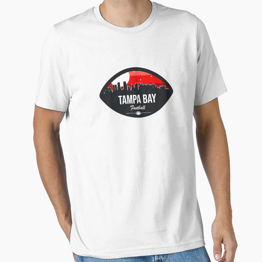 Tampa Bay Football Skyline Badge T-Shirt - Custom Art Print Men Women - T-Shirt, Sweatshirt, Hoodie