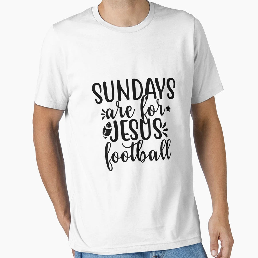 Sundays Are Jesus And Football Jesus T-Shirt - Minimalist Print for Adults - T-Shirt, Sweatshirt, Hoodie