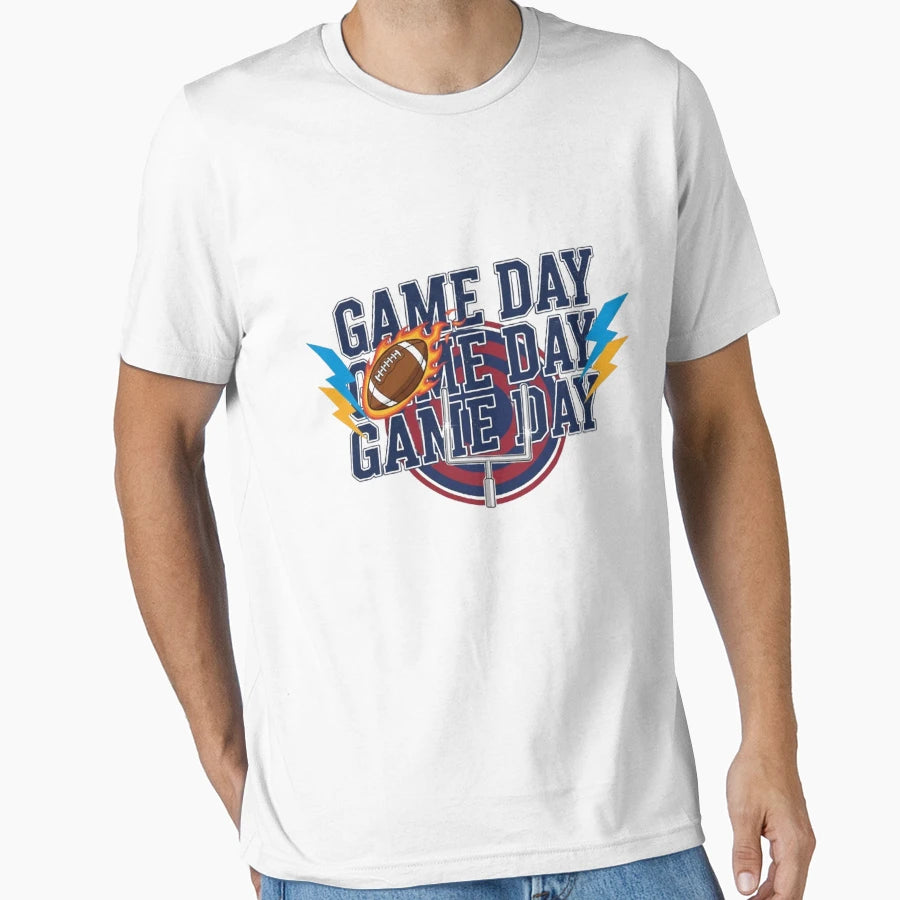 Flaming Football Game Day Varsity High T-Shirt - Trendy Graphic Unisex - T-Shirt, Sweatshirt, Hoodie
