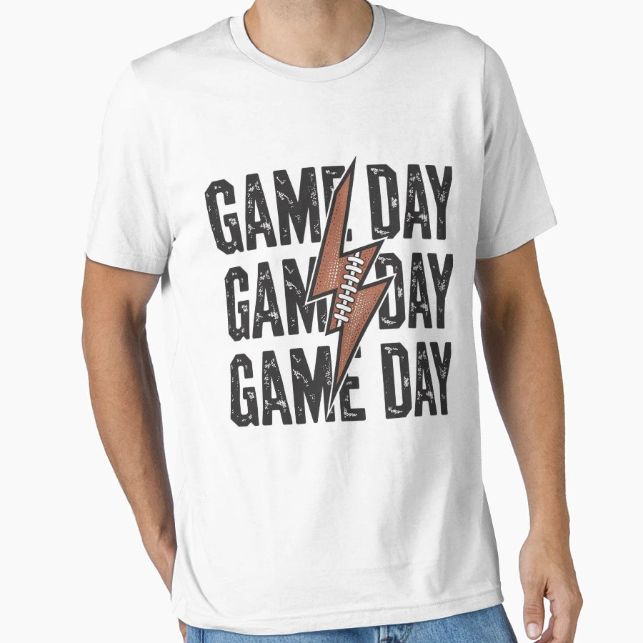 Game Day Football Lightning Bolt T-Shirt - Streetwear Style Unisex - T-Shirt, Sweatshirt, Hoodie