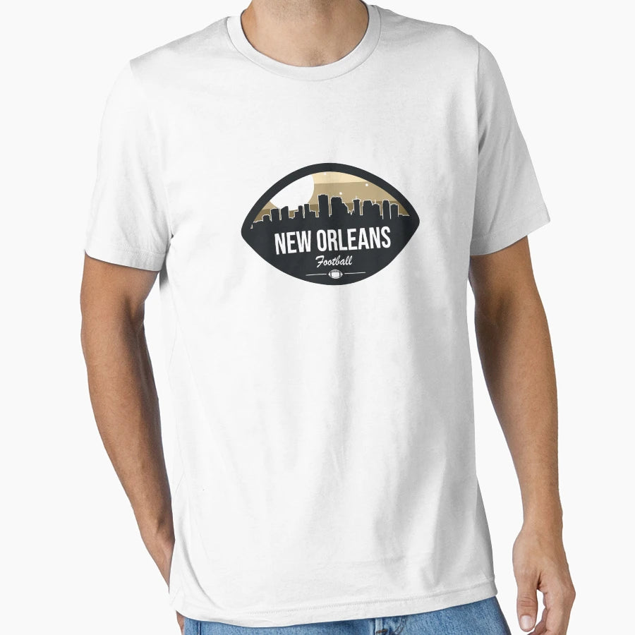New Orleans Football Skyline Badge T-Shirt - Minimalist Print for Adults - T-Shirt, Sweatshirt, Hoodie