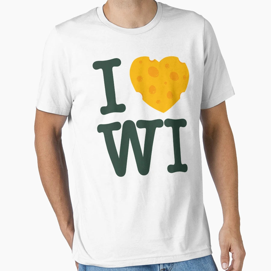 I Love Wisconsin I Heart Wi Cheese Green T-Shirt - Graphic Print Men Women - T-Shirt, Sweatshirt, Hoodie