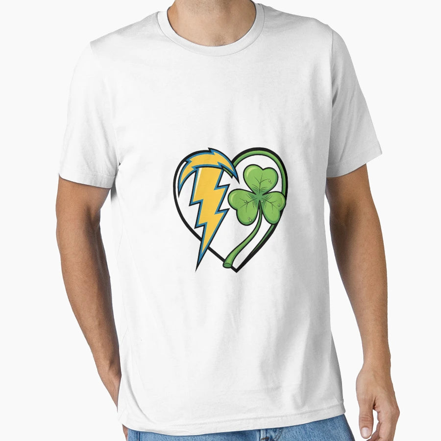 St Patricks Day La Football Shamrock Heart T-Shirt - Novelty Apparel Unisex - T-Shirt, Sweatshirt, Hoodie