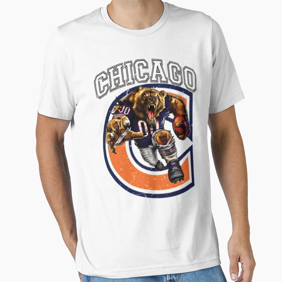 Chicago Football Logo T-Shirt - Custom Art Print Men Women - T-Shirt, Sweatshirt, Hoodie