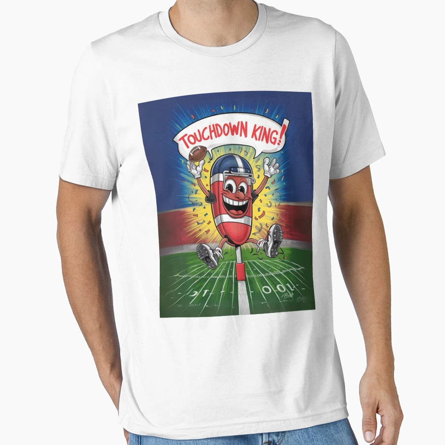 Headline Touchdown King Football End T-Shirt - Unique Graphic for Adults - T-Shirt, Sweatshirt, Hoodie