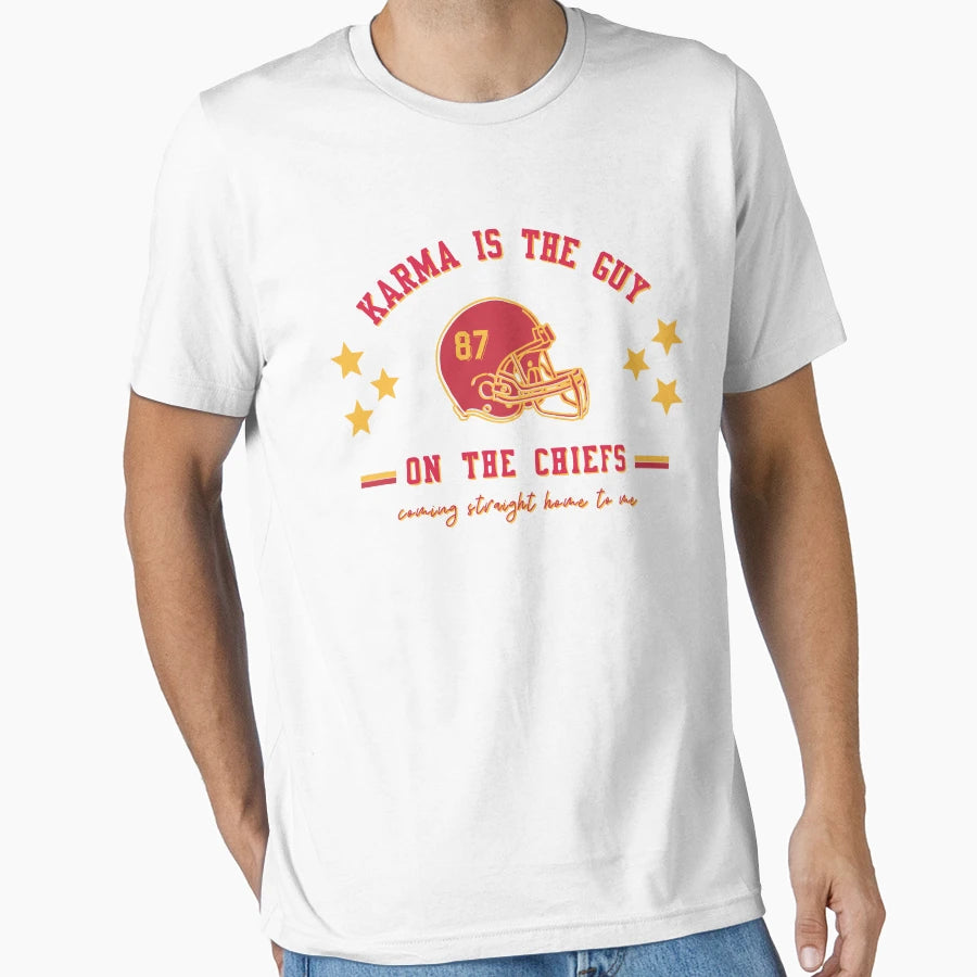 87 Karma Is Guy Chiefs T-Shirt - Custom Art Print Men Women - T-Shirt, Sweatshirt, Hoodie
