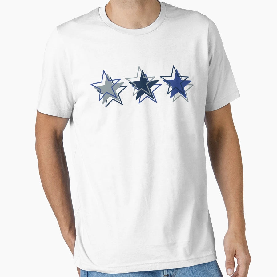 Dallas Cowboys Pattern White Background T-Shirt - Novelty Apparel Men Women - T-Shirt, Sweatshirt, Hoodie