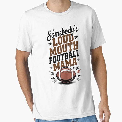 Somebodys Loudmouth Football Mama Groovy T-Shirt - Unique Graphic Unisex - T-Shirt, Sweatshirt, Hoodie