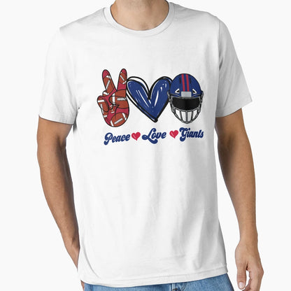 Peace Love Giants Football Team T-Shirt - Trendy Graphic Unisex - T-Shirt, Sweatshirt, Hoodie