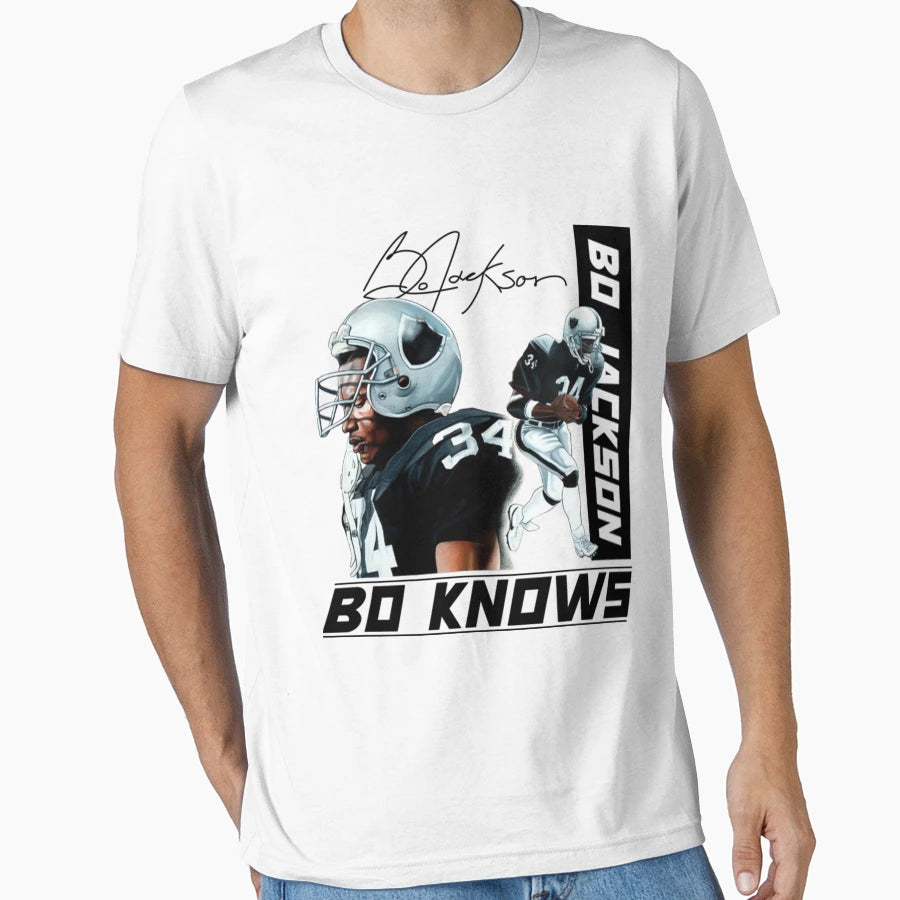 Bo Jackson Bo Knows Signature Legend T-Shirt - Graphic Print for Adults - T-Shirt, Sweatshirt, Hoodie