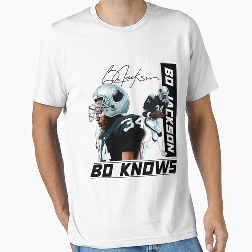 Bo Jackson Bo Knows Signature Legend T-Shirt - Graphic Print for Adults - T-Shirt, Sweatshirt, Hoodie