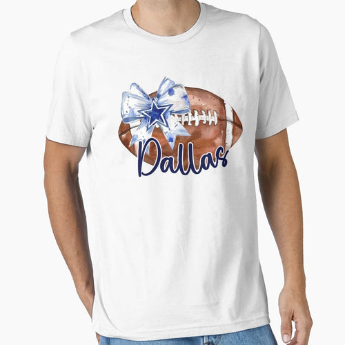 Dallas Football Coquette Bow T-Shirt - Graphic Print for Adults - T-Shirt, Sweatshirt, Hoodie