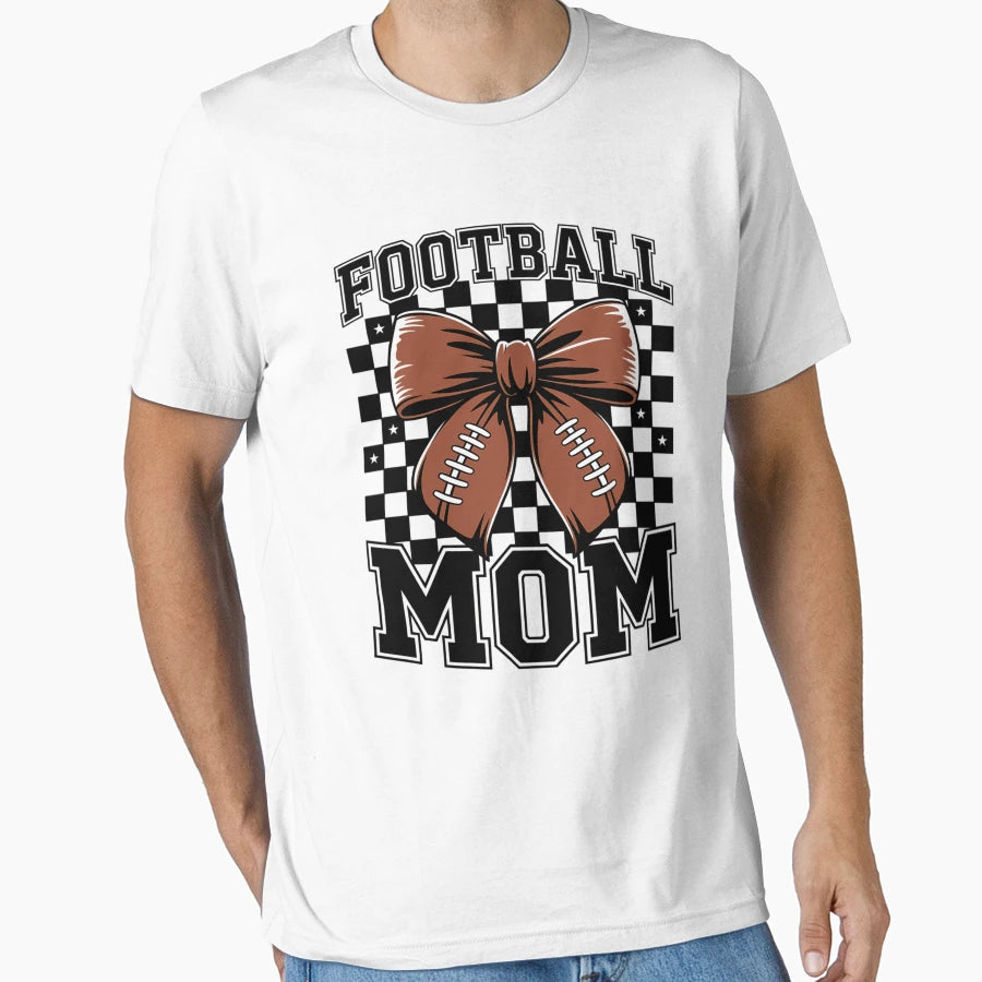 Football Bow Mother Day T-Shirt - Custom Art Print Unisex - T-Shirt, Sweatshirt, Hoodie