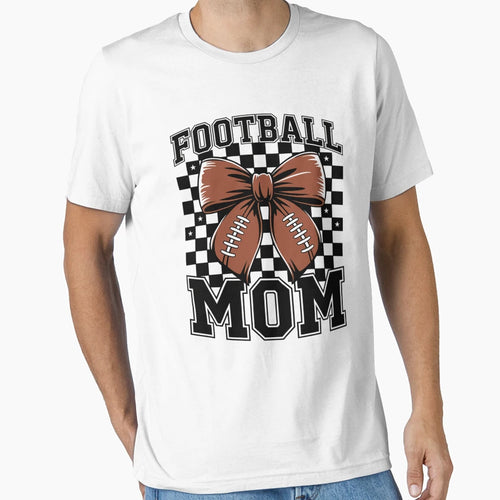 Football Bow Mother Day T-Shirt - Custom Art Print Unisex - T-Shirt, Sweatshirt, Hoodie