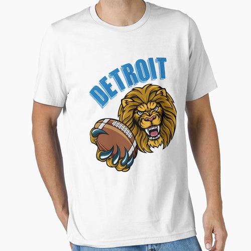 Detroit Football Fierce Lion Football T-Shirt - Streetwear Style Men Women - T-Shirt, Sweatshirt, Hoodie