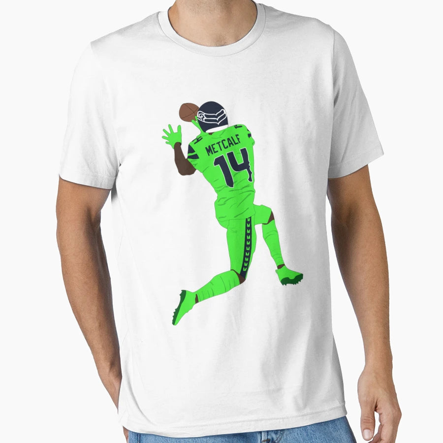 Dk Metcalf Number 14 Metcalf Receive T-Shirt - Trendy Graphic for Adults - T-Shirt, Sweatshirt, Hoodie