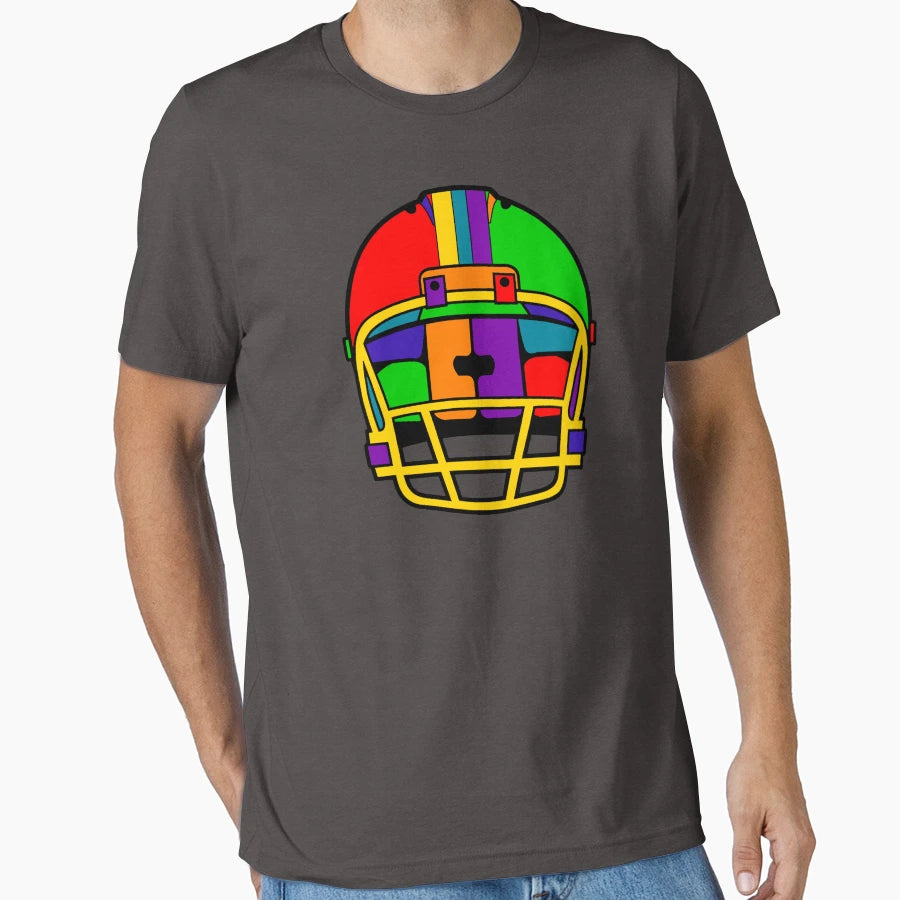 Football Helmet Rainbow T-Shirt - Novelty Apparel Men Women - T-Shirt, Sweatshirt, Hoodie