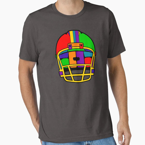 Football Helmet Rainbow T-Shirt - Novelty Apparel Men Women - T-Shirt, Sweatshirt, Hoodie