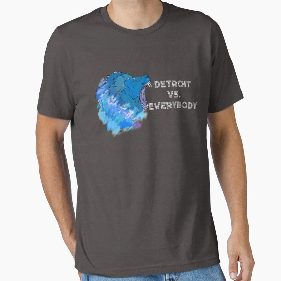 Detroit Vs Everybody Lion Roaring T-Shirt - Streetwear Style for Adults - T-Shirt, Sweatshirt, Hoodie