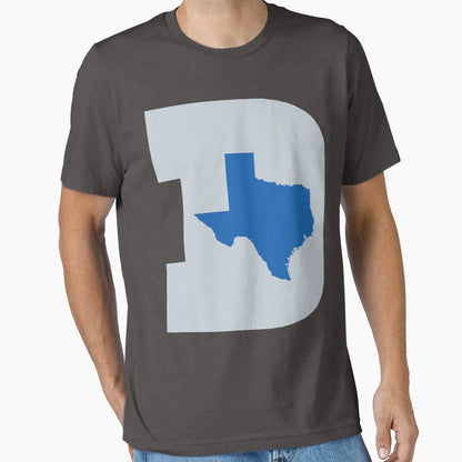 D Texas Silver B Ball Blue T-Shirt - Fun Novelty Design Men Women - T-Shirt, Sweatshirt, Hoodie