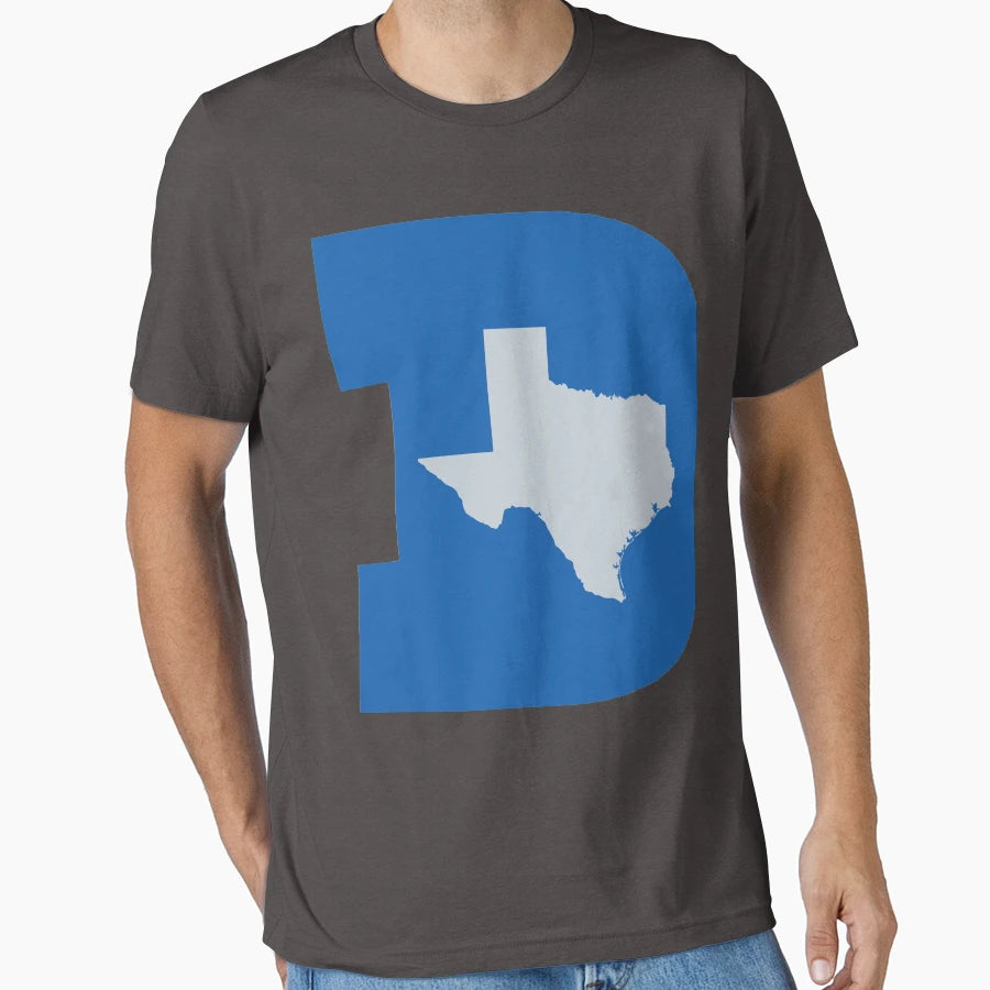 D Texas B Ball Blue Silver T-Shirt - Casual Everyday Wear for Adults - T-Shirt, Sweatshirt, Hoodie