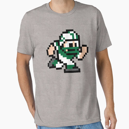 8 Bit Player New York Jets Throwback T-Shirt - Novelty Apparel for Adults - T-Shirt, Sweatshirt, Hoodie