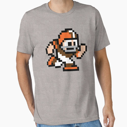 8 Bit Player Cleveland Browns Throwback T-Shirt - Unique Graphic Unisex - T-Shirt, Sweatshirt, Hoodie