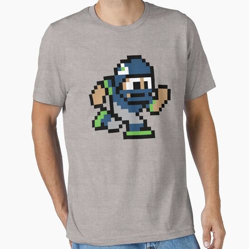 8 Bit Player Seattle Seahawks T-Shirt - Minimalist Print for Adults - T-Shirt, Sweatshirt, Hoodie