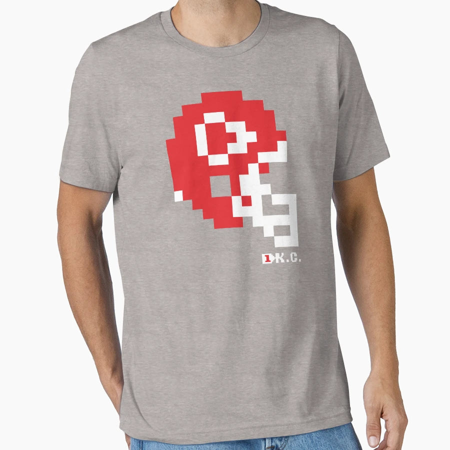 Kc Helmet Tecmo Bowl T-Shirt - Custom Art Print Men Women - T-Shirt, Sweatshirt, Hoodie