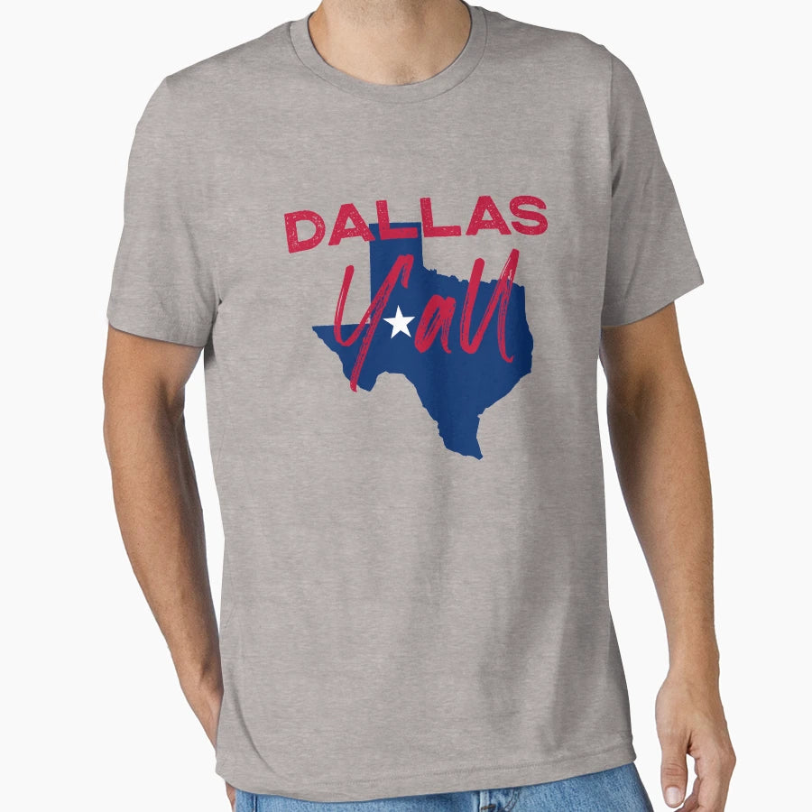 Dallas Yall Dallas Texas Tx State Map T-Shirt - Graphic Print Men Women - T-Shirt, Sweatshirt, Hoodie