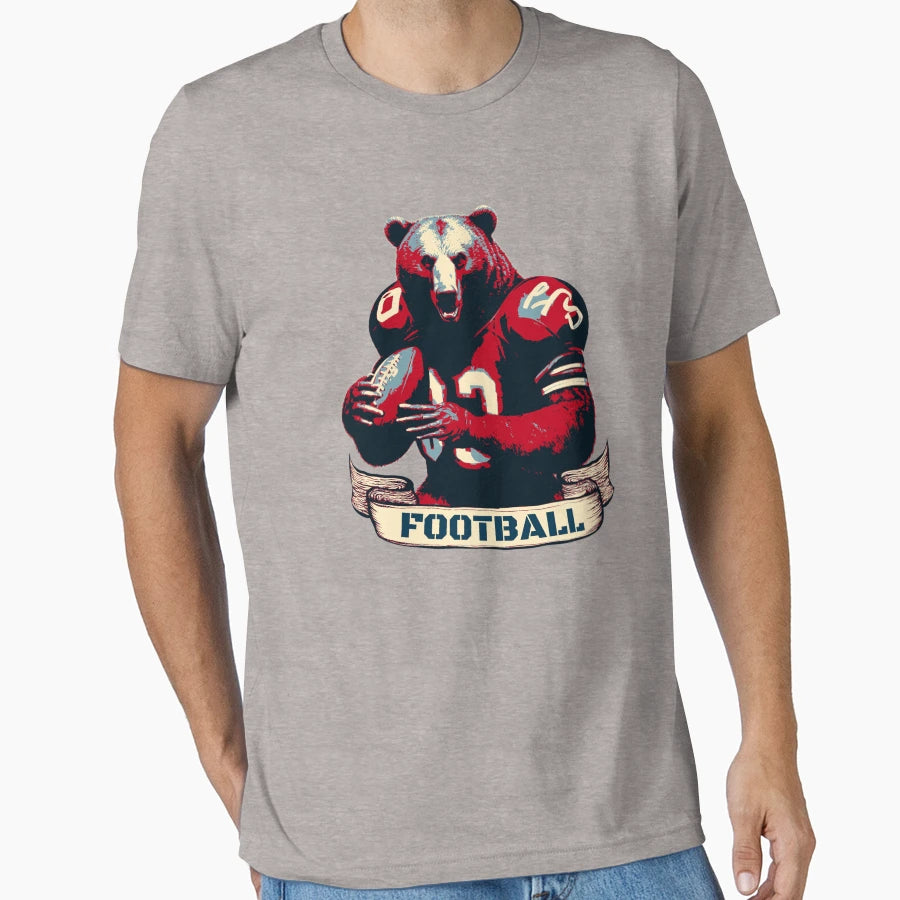 American Football Bear T-Shirt - Fun Novelty Design Men Women - T-Shirt, Sweatshirt, Hoodie