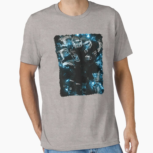 Football Team Blue Fire Art T-Shirt - Fun Novelty Design Men Women - T-Shirt, Sweatshirt, Hoodie