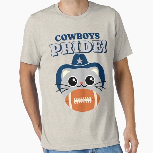 Cowboy Pride American Football Cat T-Shirt - Trendy Graphic Men Women - T-Shirt, Sweatshirt, Hoodie