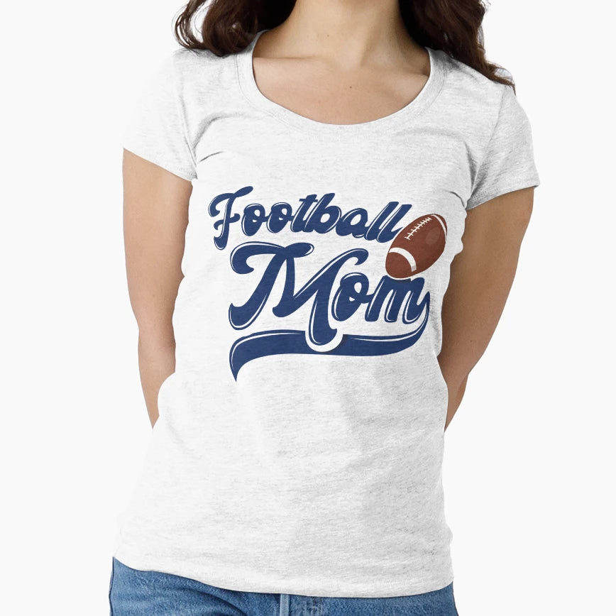 Football Mom Blue And Red T-Shirt - Casual Everyday Wear Men Women - T-Shirt, Sweatshirt, Hoodie