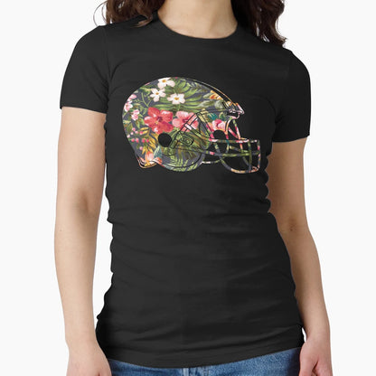 Tropical Floral Football Helmet T-Shirt - Trendy Graphic Men Women - T-Shirt, Sweatshirt, Hoodie